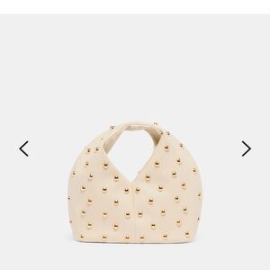 Dolce Vita Cream Hobo Bag with Gold Accents